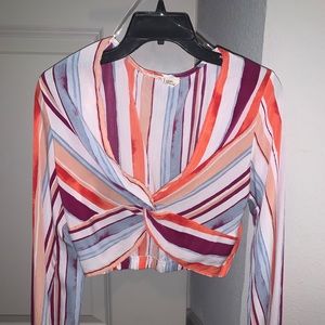 Peach Love long sleeve crop top